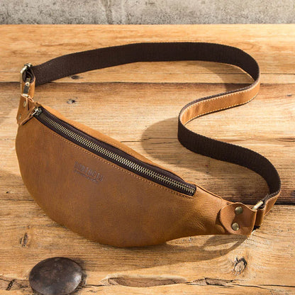 CONTACT'S 100% Genuine Crazy Horse Leather Fanny Pack