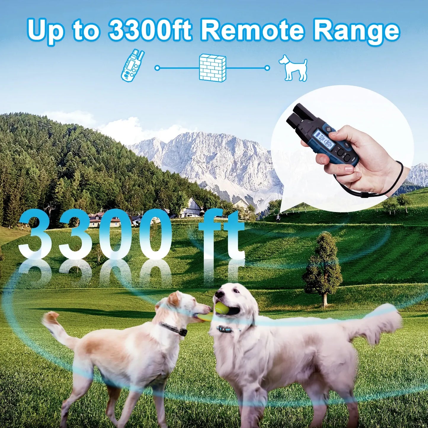 NovaPace Remote Dog Training Collar 1000m Waterproof Rechargeable