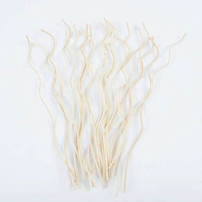 20Pcs Long Wavy Rattan Diffuser Sticks | Natural Reed Refills for Home Fragrance