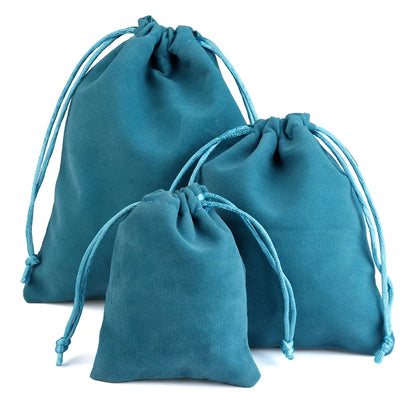 10pcs Drawstring Velvet Jewelry Gift Bags | Soft Plush Multi-Color Pouches for Wedding Christmas Party