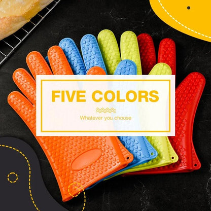 Manique en silicone | Gants résistants à la chaleur avec protection complète des doigts et des poignets