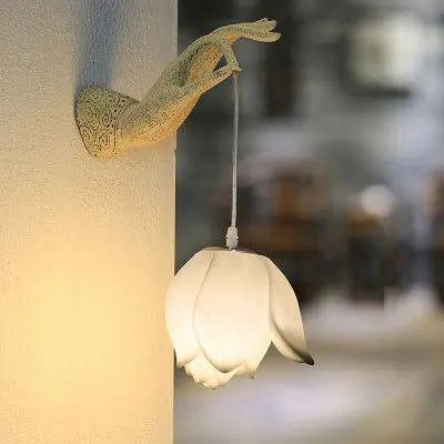 Modern Chinese Lotus Wall Lamp Creative Corridor Hallway Teahouse Art Decor Light