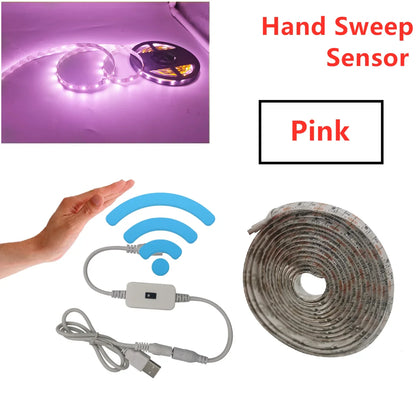 USB Motion Sensor LED Strip Light | Hand Sweep Control for Kitchen TV Backlight