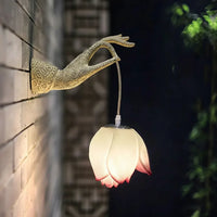 Modern Chinese Lotus Wall Lamp Creative Corridor Hallway Teahouse Art Decor Light