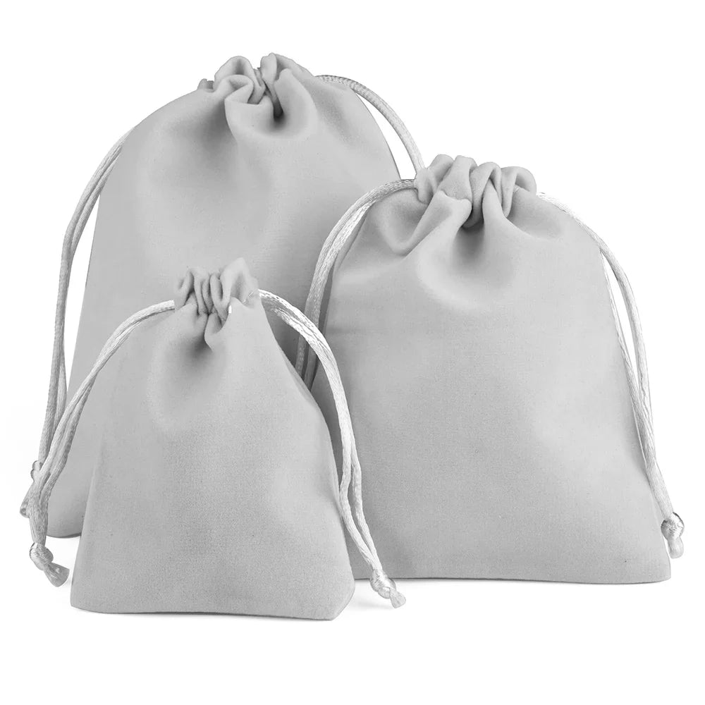 10pcs Drawstring Velvet Jewelry Gift Bags | Soft Plush Multi-Color Pouches for Wedding Christmas Party