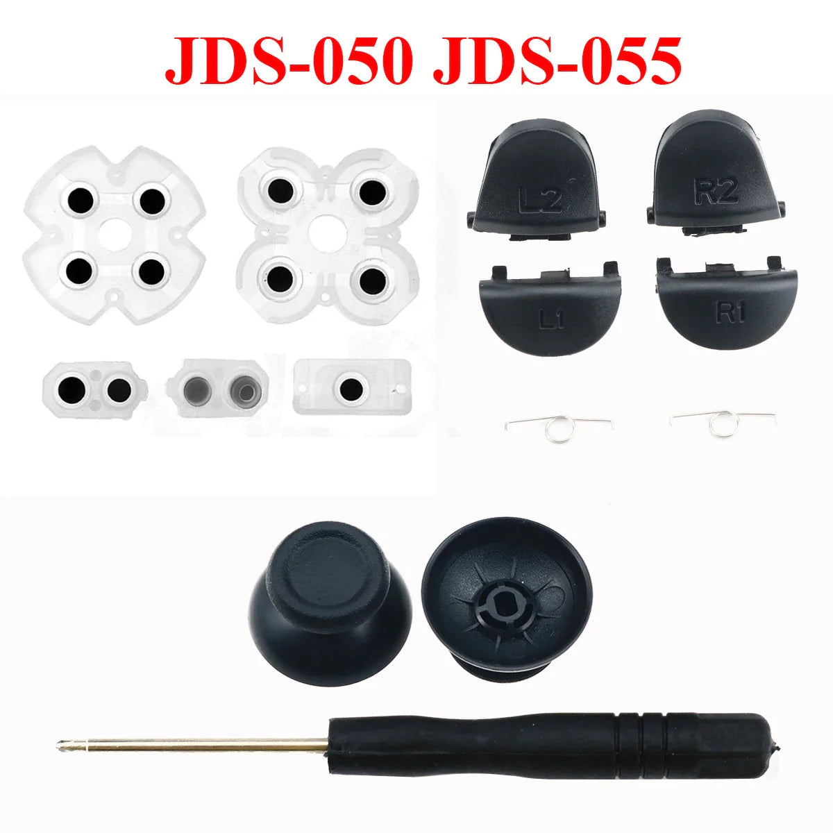 PS4 Trigger Button and Analog Stick Mod Kit | Compatible with JDS JDM 030 040 011 050 055 Controllers