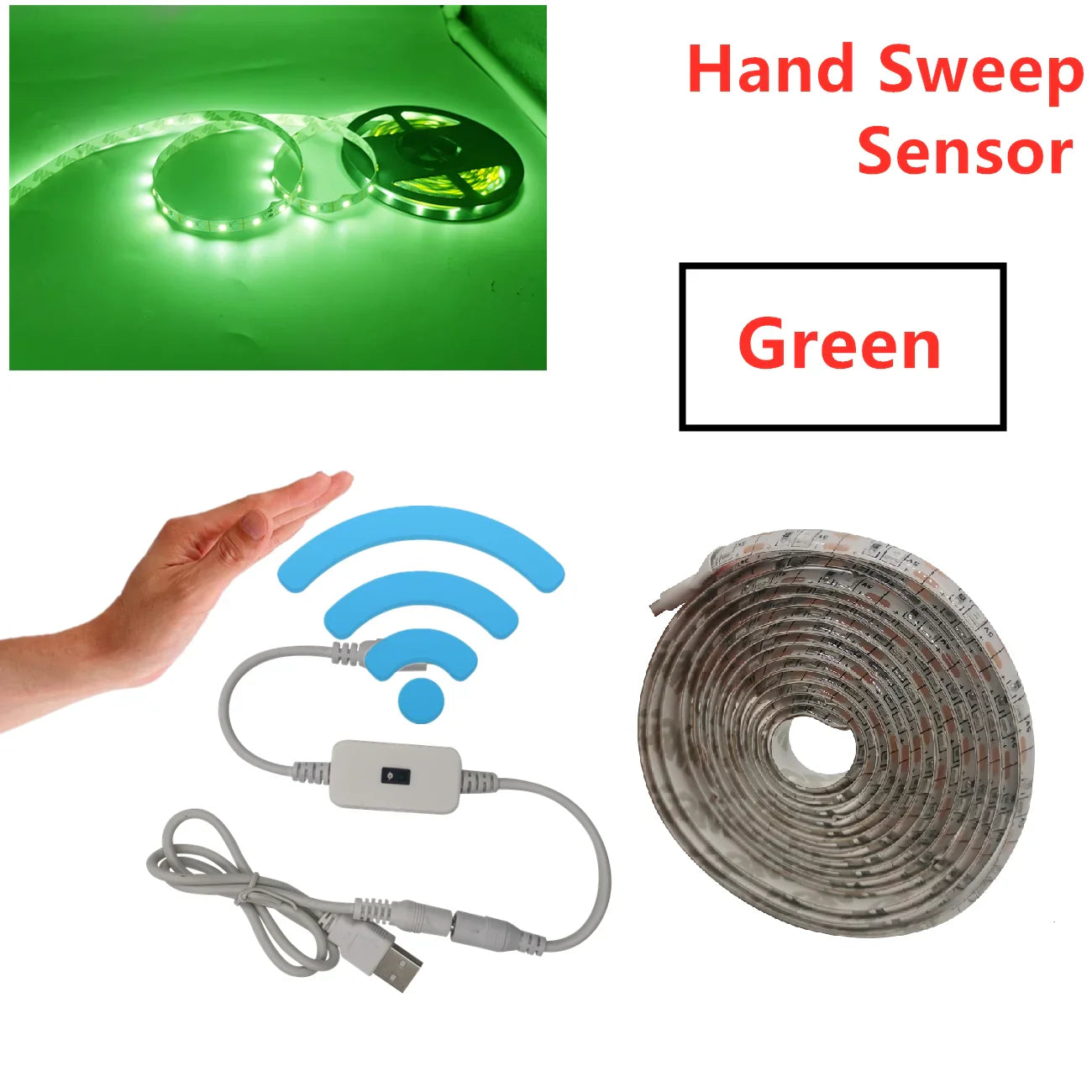 USB Motion Sensor LED Strip Light | Hand Wave Control for TV Kitchen