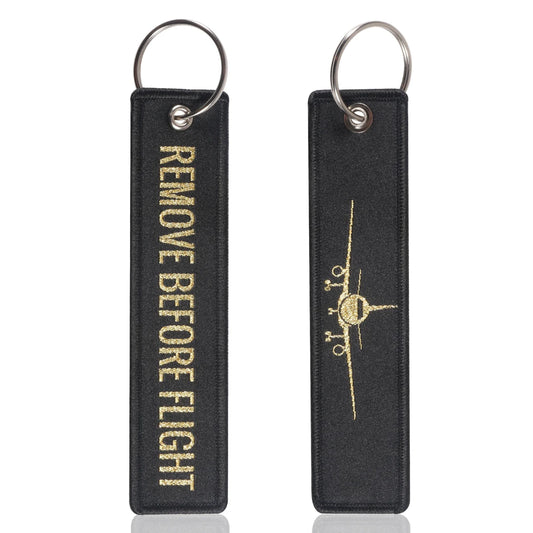 5 PCS Remove Before Flight Woven Keychains | Aviation Gift Luggage Tag Set