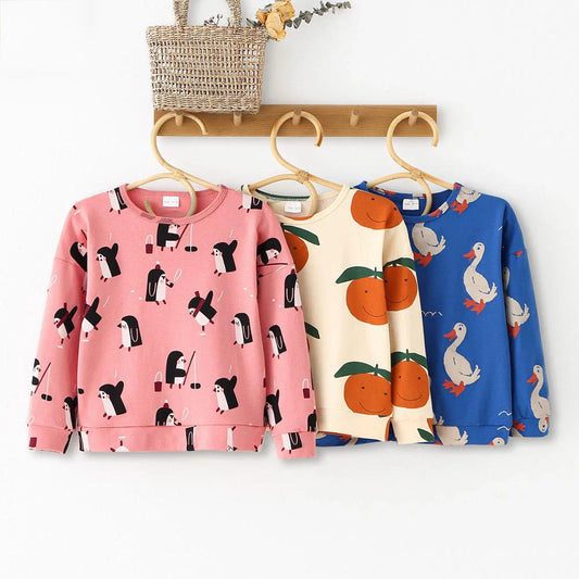 Fashion Cartoon Kids Sweatshirt – Unisex Cotton Top