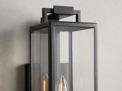 Outdoor Iron Wall Lantern 16.5" E12 Porch Patio Light Fixture