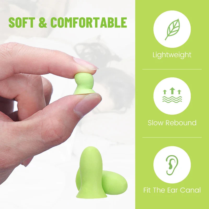 Slow Rebound Sponge Earplugs | Noise Reduction for Sleep and Small Ear Canals