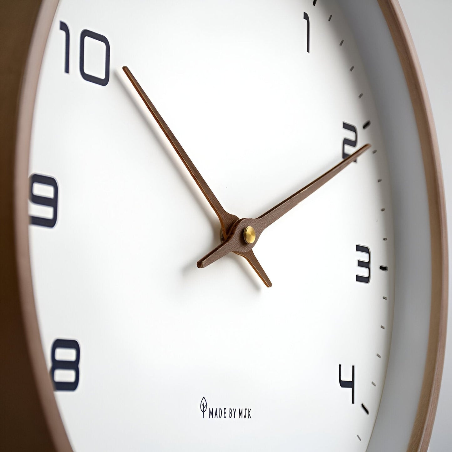 Nordic Wooden Wall Clock 30cm Silent Quartz Minimalist Numeric Dial