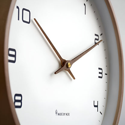 Nordic Wooden Wall Clock 30cm Silent Quartz Minimalist Numeric Dial