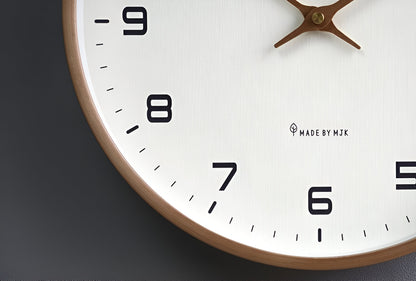 Nordic Wooden Wall Clock 30cm Silent Quartz Minimalist Numeric Dial