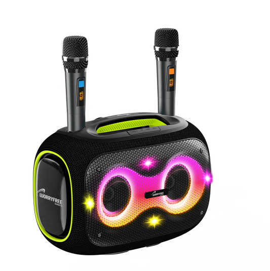 Wireless 120W Portable Bluetooth Speaker Karaoke with Two Microphones- Assorted Colors