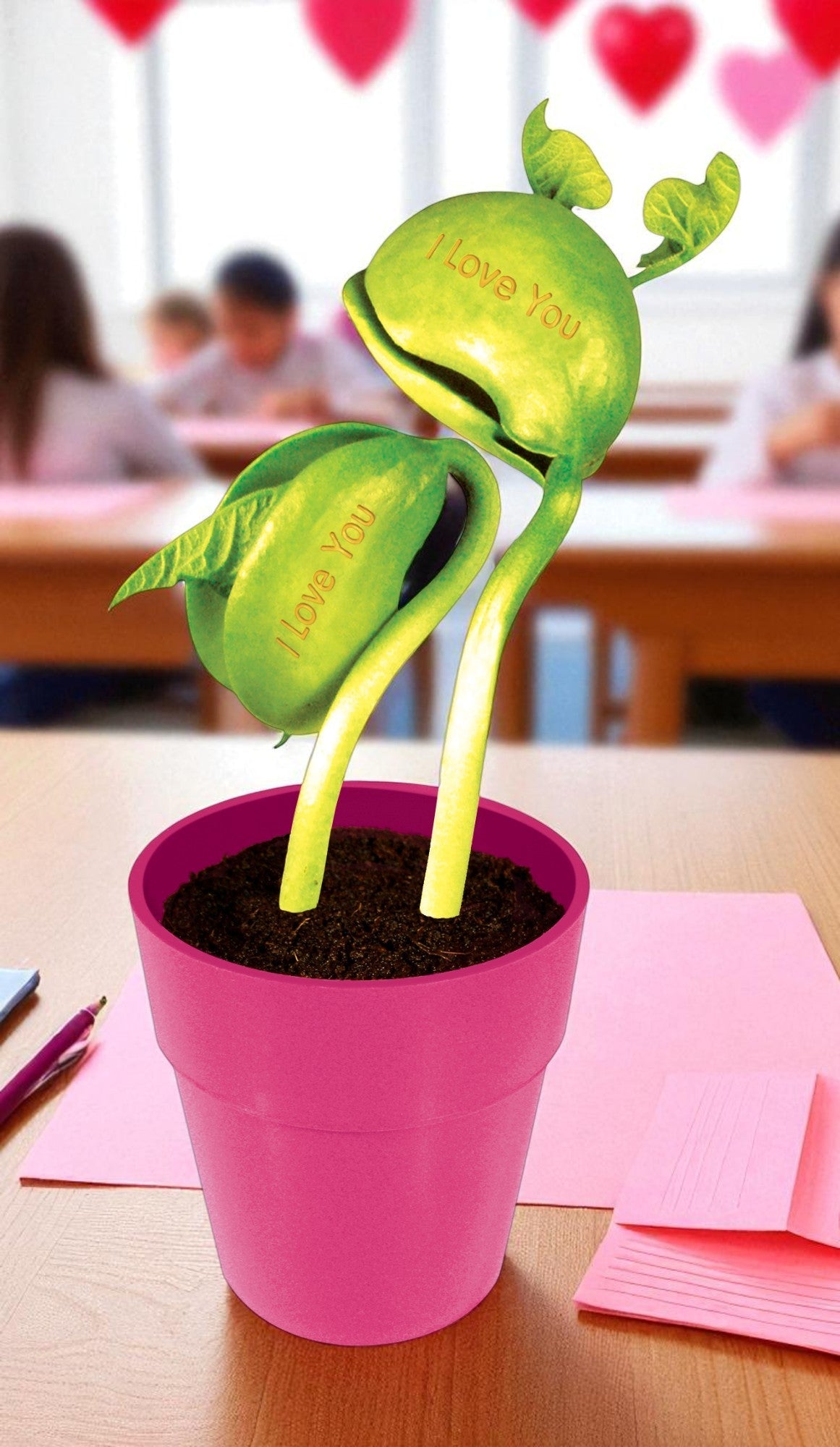 "I Love You" Bean Terrarium – Grow a Message of Love