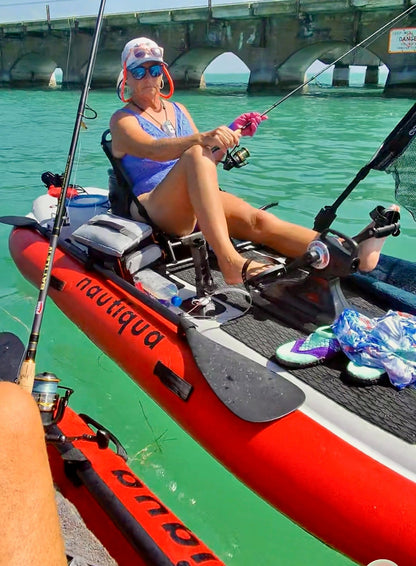 Nautiqua | ARUBA | Deluxe Paddleboard Fishing Pedal Kayak | Red