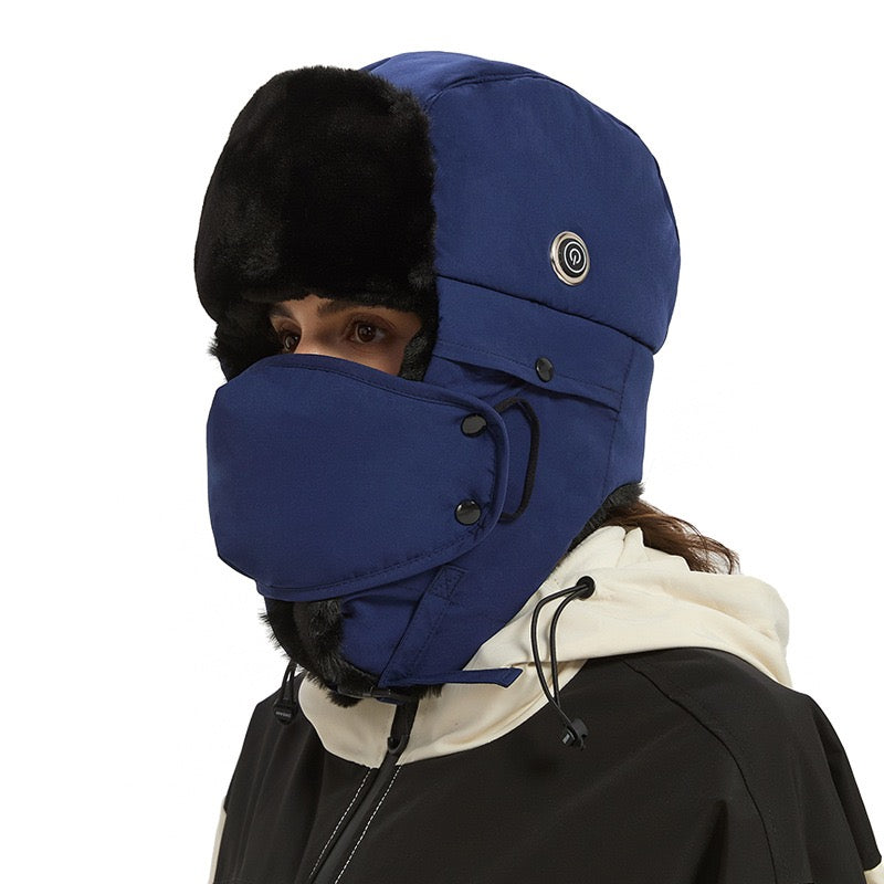 LITEGUEST Heated Trapper Hat | Heated Winter Hat with Face Cover