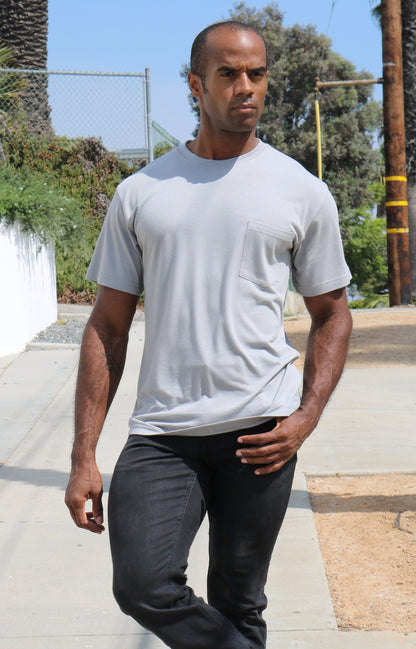 T-shirt à poche en viscose de bambou et coton biologique pour homme