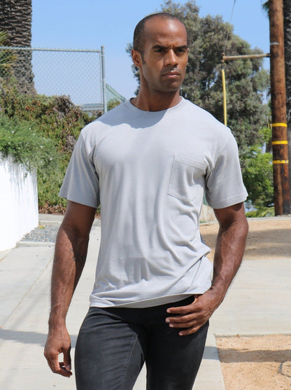T-shirt à poche en viscose de bambou et coton biologique pour homme