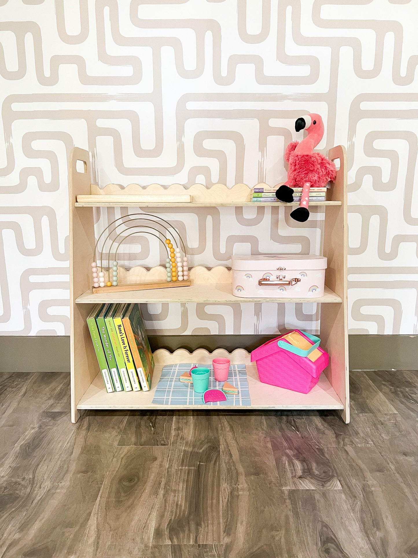 RAY Scalloped Toy Shelf – Kids Wooden Toy Shelf | Bush Acres