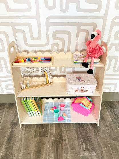 RAY Scalloped Toy Shelf – Kids Wooden Toy Shelf | Bush Acres