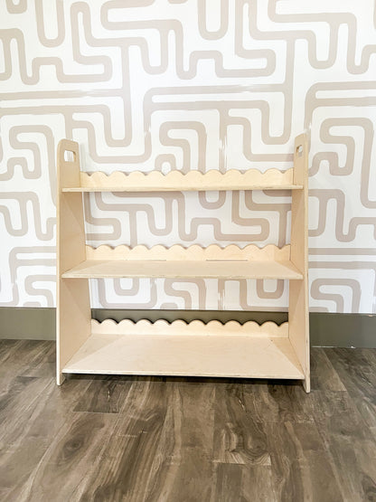 RAY Scalloped Toy Shelf – Kids Wooden Toy Shelf | Bush Acres