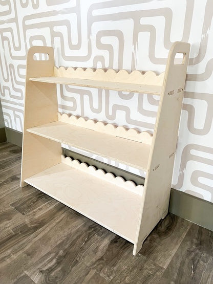 RAY Scalloped Toy Shelf – Kids Wooden Toy Shelf | Bush Acres