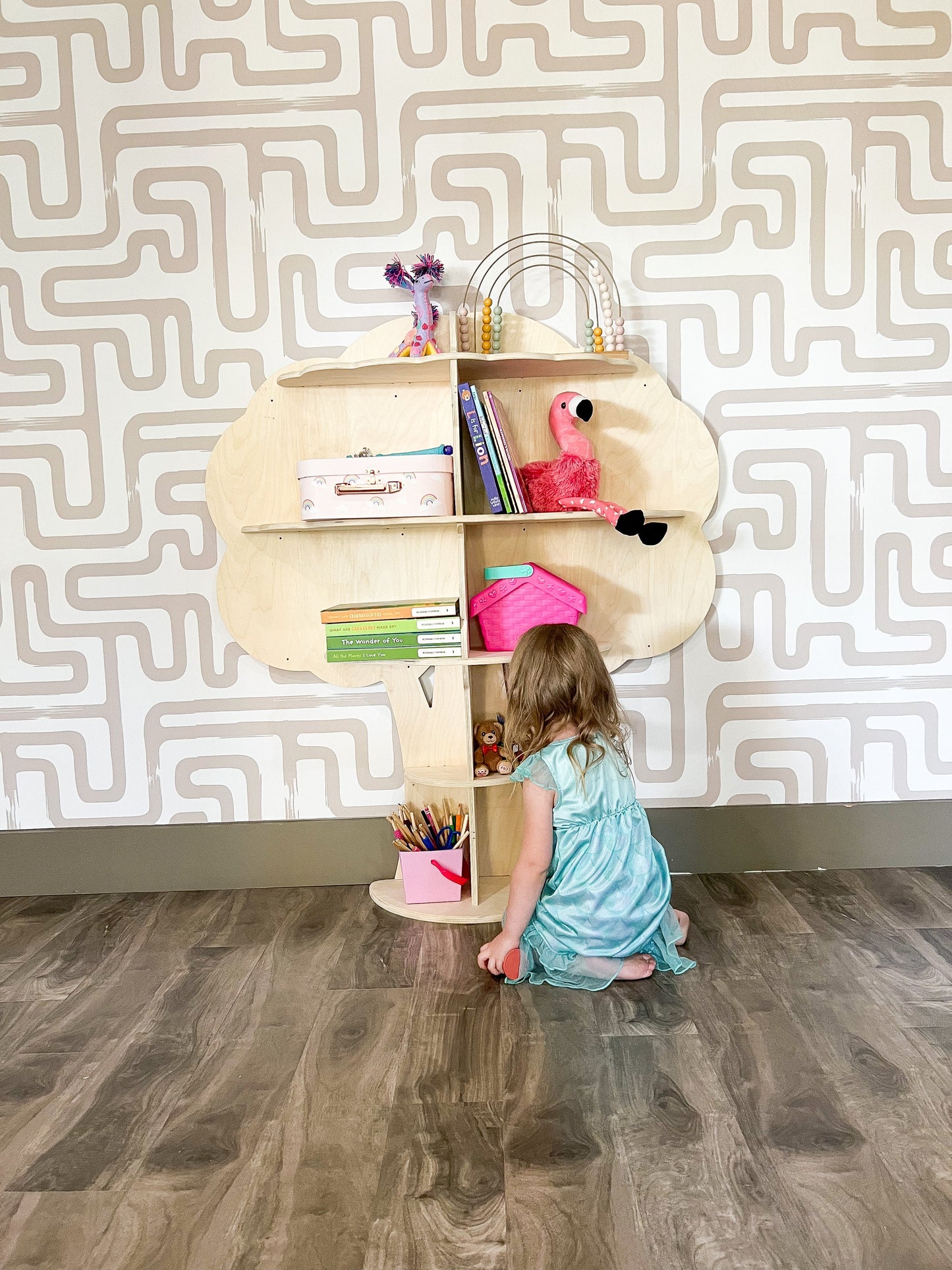 SUMMER Tree Bookshelf – Kids Wooden Tree Shelf