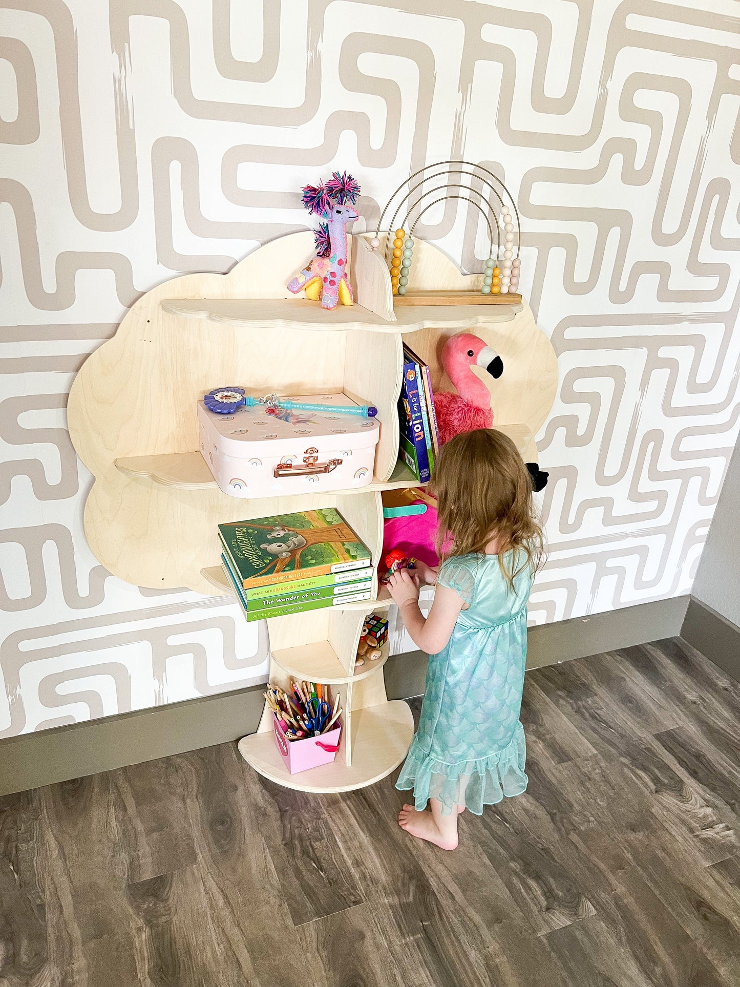 SUMMER Tree Bookshelf – Kids Wooden Tree Shelf