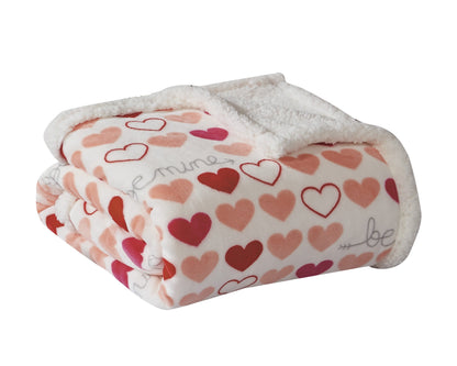 FAITH, HOPE, LOVE HOME DÉCOR Heart Throw Blanket – Ultra Soft Microplush 50"x60" | Cozy Love Theme Gift for Couch, Bed, Travel | Washable
