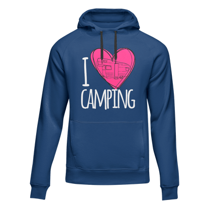 I Love Camping Adult Fleece Hoodie