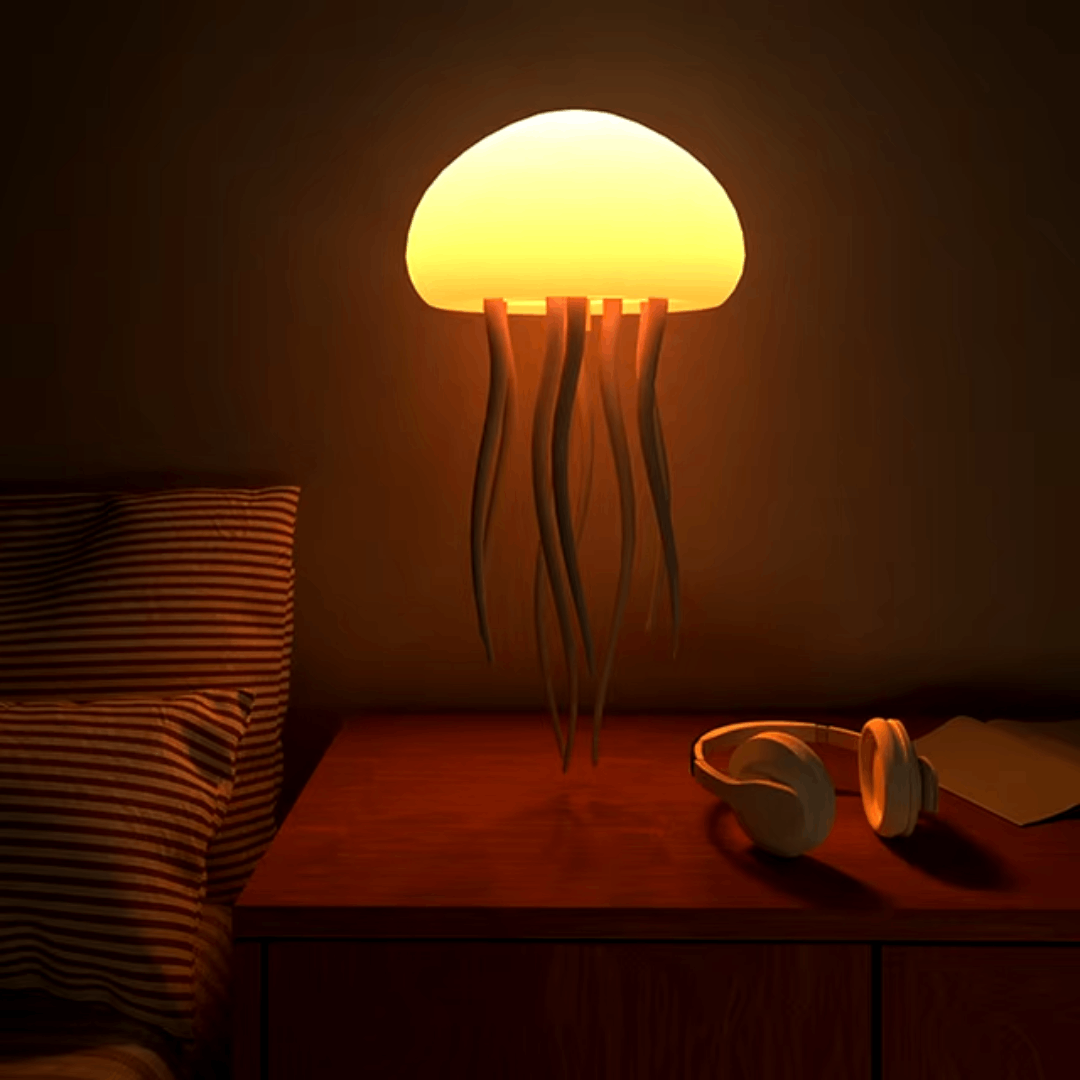 LED Jellyfish Lamp RGB Color Changing Mood Light with Voice Control
