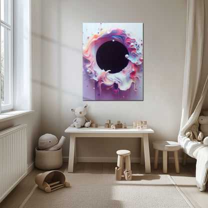 Spirale Vide Colorée Abstraite - Art Mural Vibrant en Verre UV avec Effet Peinture 3D-KAFCD079