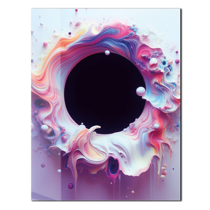 Spirale Vide Colorée Abstraite - Art Mural Vibrant en Verre UV avec Effet Peinture 3D-KAFCD079