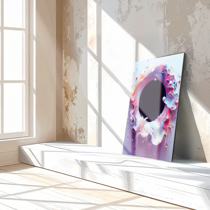 Spirale Vide Colorée Abstraite - Art Mural Vibrant en Verre UV avec Effet Peinture 3D-KAFCD079