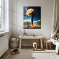 Apocalyptic Explosion – Futuristic City Blast UV Glass Wall Art- KAFCD101