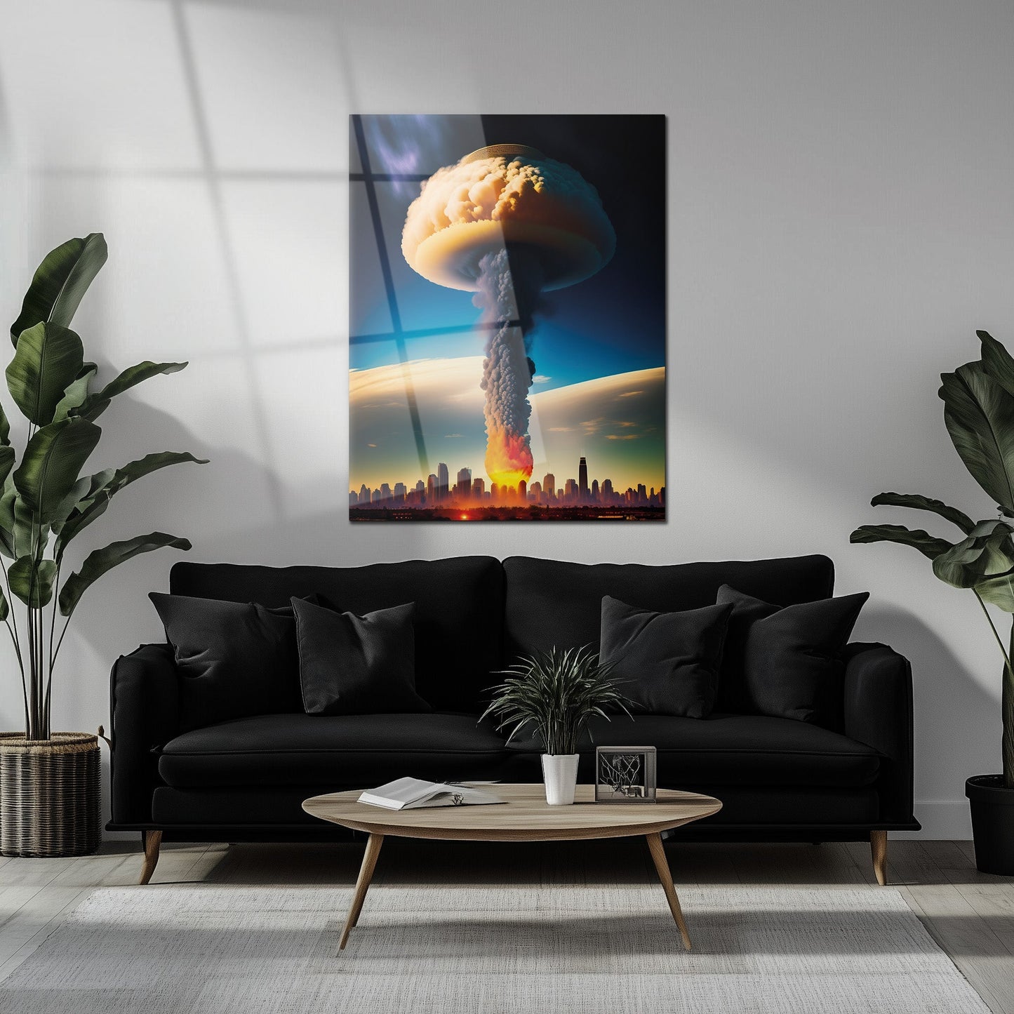 Apocalyptic Explosion – Futuristic City Blast UV Glass Wall Art- KAFCD101