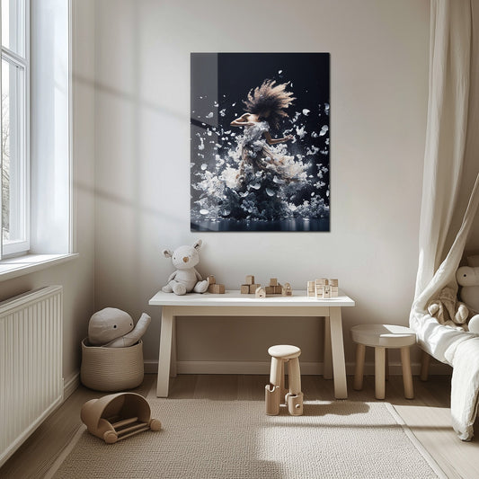 Explosion Florale Élégante – Art Mural en Verre Imprimé UV - KAFCD103