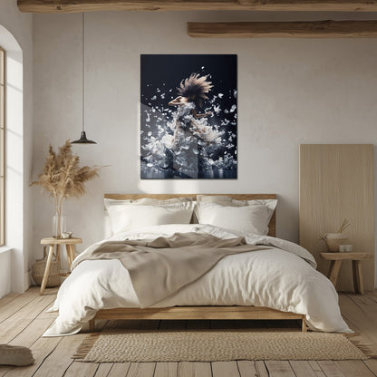 Elegant Floral Dance Explosion – UV Printed Glass Wall Art - KAFCD103