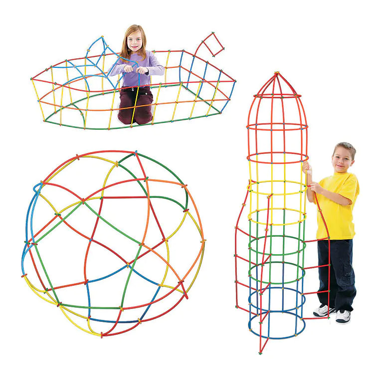 Jouets de construction STEM 4D avec pailles
