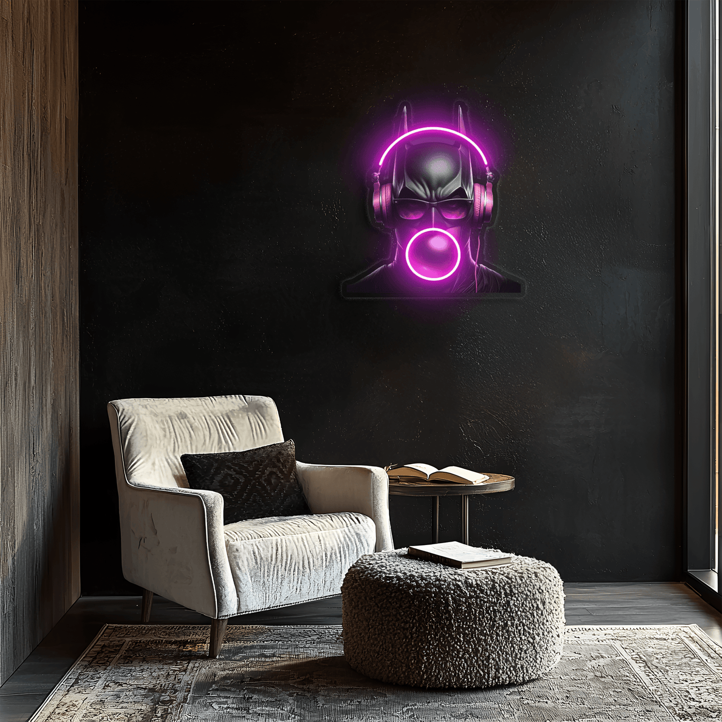Batman Neon Sign, Uv Print Neon, Batman Wall Decor, Uv Print Neon Sign