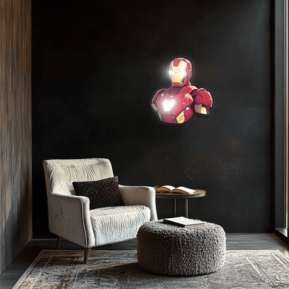 Ironman Plexiglass Neon Art, Ironman Neon Sign, Neon Light Sign