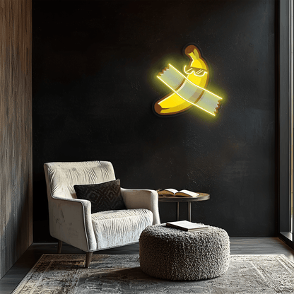 Tape Banana Table Neon Sign, Uv Print Neon, Banana Uv Print Neon Sign, Neon Light