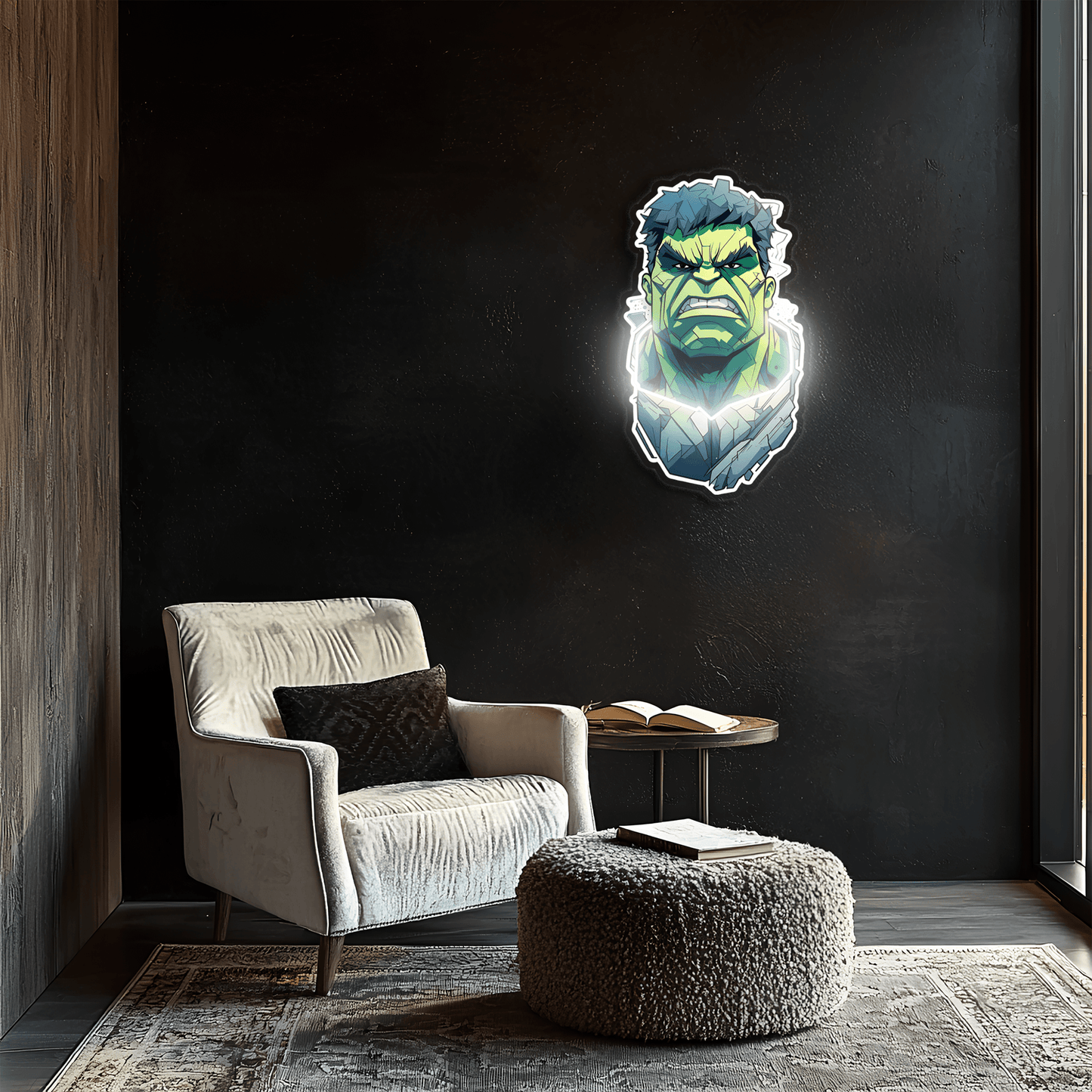 Hulk Neon Sign, Uv Print Neon, Hulk Wall Decor, Uv Print Neon Sign