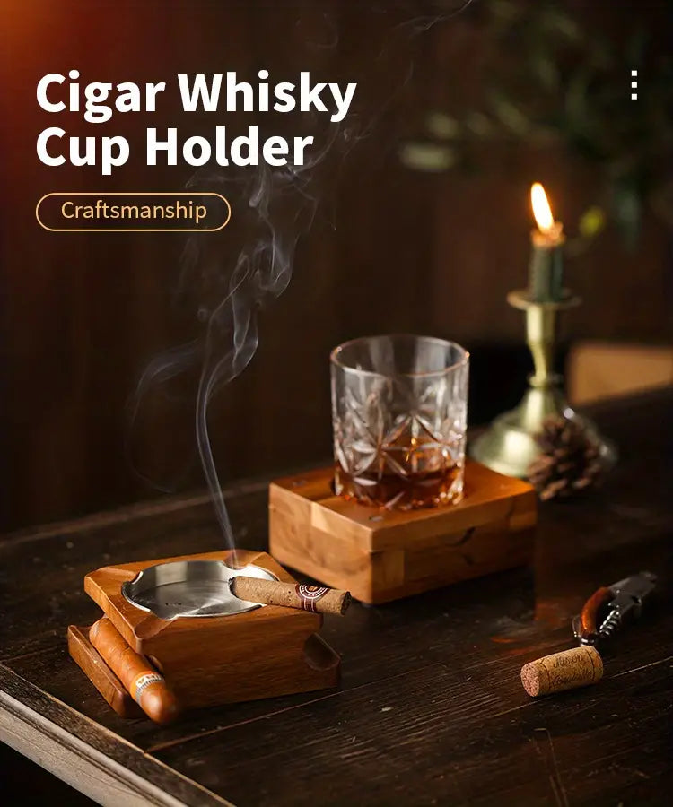 Wooden Cigar Ashtray Coaster