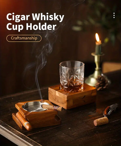 Wooden Cigar Ashtray Coaster