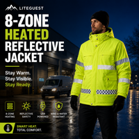 LITEGUEST 8-Zone Heated Reflective Jacket | Outdoor Utility Coat