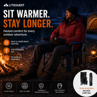 LITEGUEST Heated Camping Chair | USB Heated Folding Chair