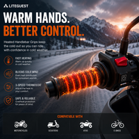 LITEGUEST Heated Handlebar Grip Covers | 12V Grip Warmers